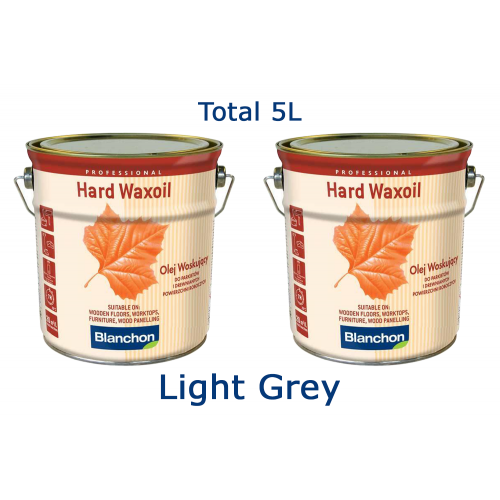 Blanchon HARD WAXOIL (hardwax) 5 ltr (two 2.5 ltr cans) LIGHT GREY 07721303 (BL)